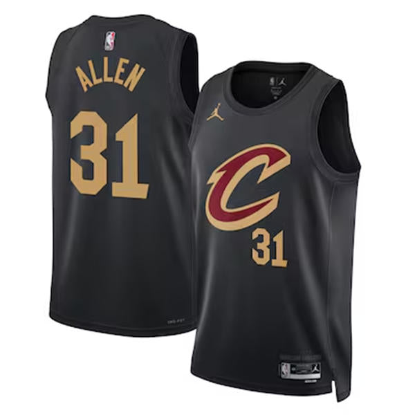 Mens Cleveland Cavaliers #31 Jarrett Allen 2024-25 Black Statement Edition Swingman Jersey