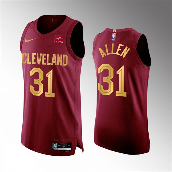 Mens Cleveland Cavaliers #31 Jarrett Allen Maroon 2022-23 Icon Edition Jersey