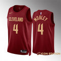 Mens Cleveland Cavaliers #4 Evan Mobley Burgundy Icon Edition Swingman Jersey