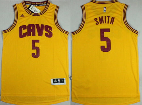 Men’s Cleveland Cavaliers #5 J.R. Smith Revolution 30 Swingman 2015 New Yellow Jersey