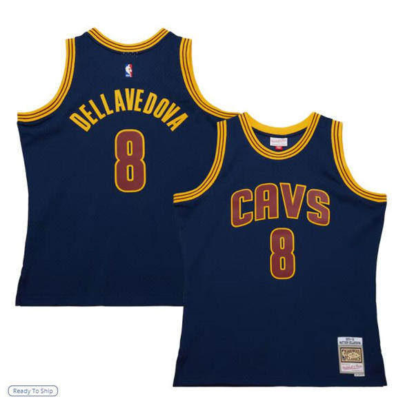 Mens Cleveland Cavaliers #8 Matthew Dellavedova Mitchell & Ness Navy 2015-16 Hardwood Classics Swingman Jersey