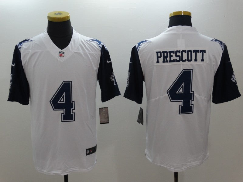 Men’s Dallas Cowboys #4 Dak Prescott White Rush legend Jersey