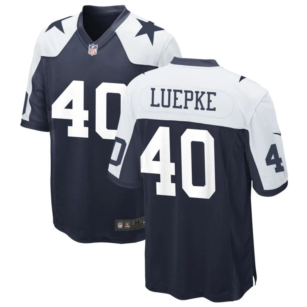 Mens Dallas Cowboys #40 Hunter Luepke Nike Navy Alternate Vapor F.U.S.E. Limited Jersey