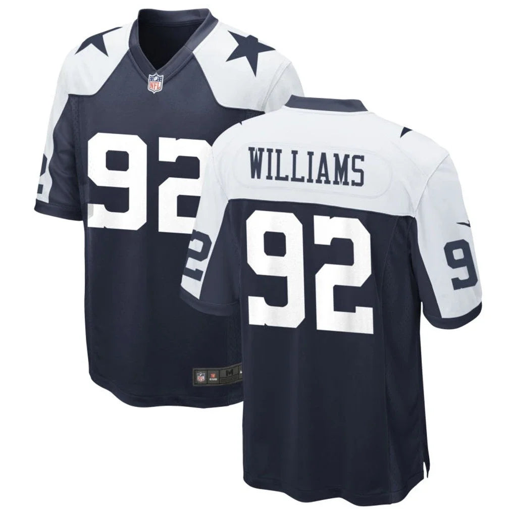 Mens Dallas Cowboys #92 Quinnen Williams Nike Navy Alternate Vapor F.U.S.E. Limited Jersey