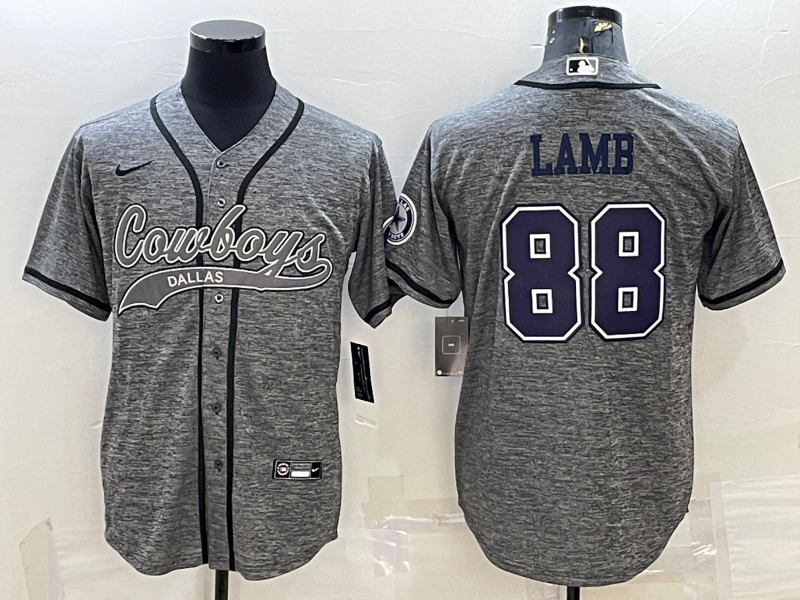Men’s Dallas Cowboys CeeDee Lamb #88 Gray Jersey Joint Edition