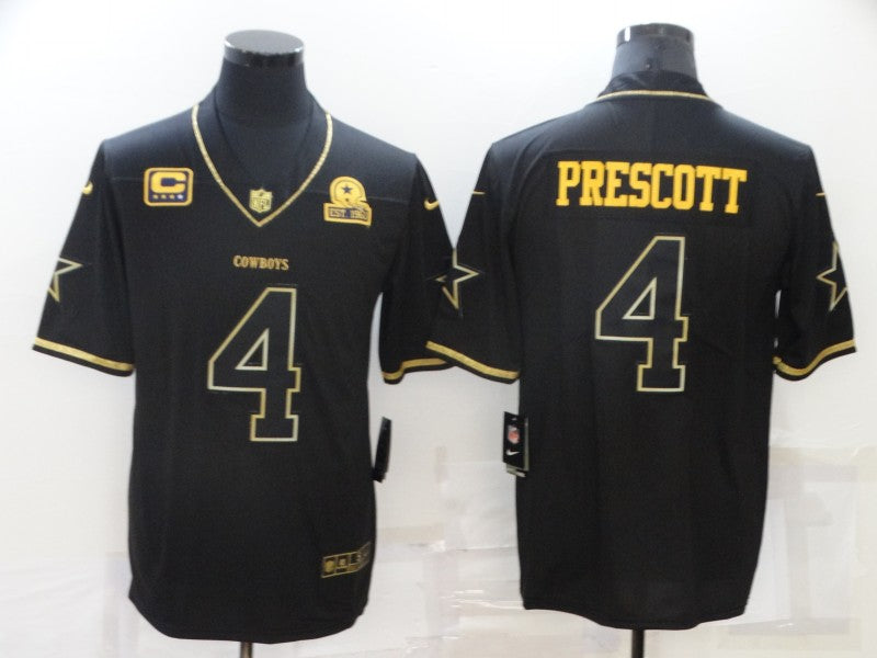 Men’s Dallas Cowboys Dak Prescott #4 Black Jersey