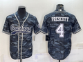 Men’s Dallas Cowboys Dak Prescott #4 Grey Camouflage Jersey Joint Edition