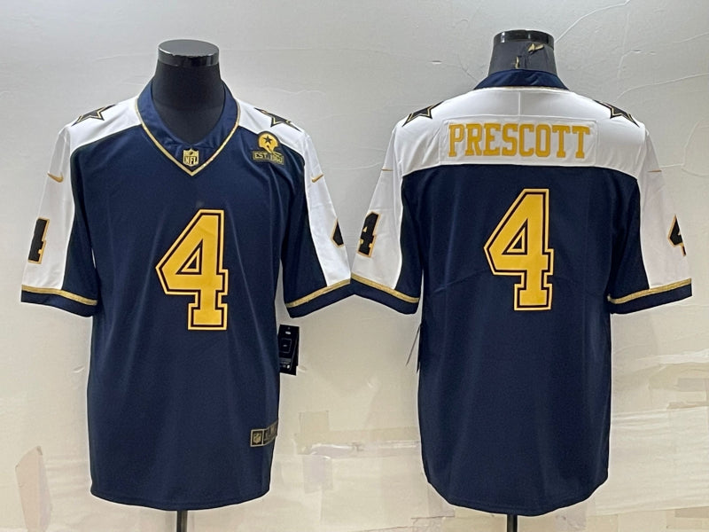 Men’s Dallas Cowboys Dak Prescott #4 Navy Authentic Jersey