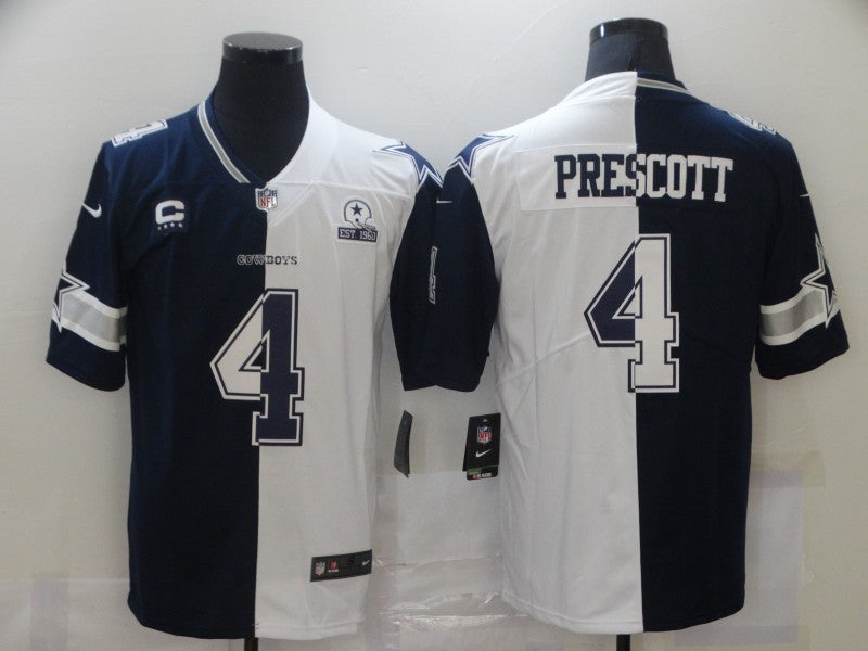 Men’s Dallas Cowboys Dak Prescott #4 Navy/White Jersey