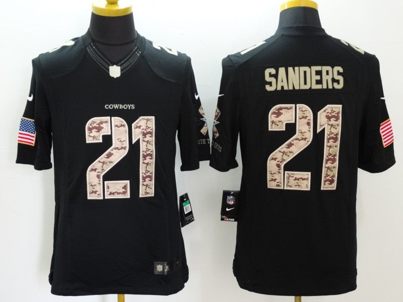 Men’s Dallas Cowboys Deion Sanders #21 Black Jersey