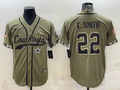 Men’s Dallas Cowboys Emmitt Smith #22 Olive 2022 Salute To Service Limited Jersey Joint Edition