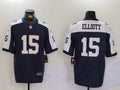 Men’s Dallas Cowboys Ezekiel Elliott #15 Navy Alternate Team Jersey