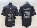 Men’s Dallas Cowboys Ezekiel Elliott #21 Black RFLCTV Limited Jersey