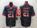 Men’s Dallas Cowboys Ezekiel Elliott #21 Gray Camouflage Jersey