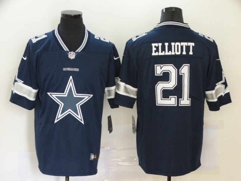 Men’s Dallas Cowboys Ezekiel Elliott #21 Navy Jersey