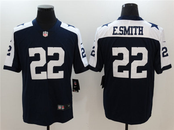 Men’s Dallas Cowboys Retired Player #22 Emmitt Smith Nike Navy Alternate Vapor Limited Jersey