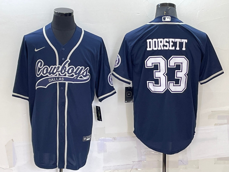 Men’s Dallas Cowboys Tony Dorsett #33 Navy Jersey Joint Edition