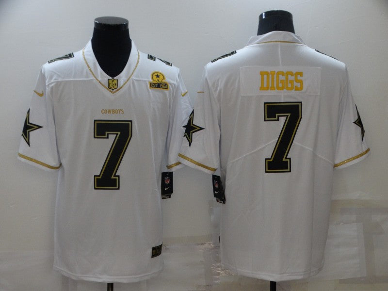 Men’s Dallas Cowboys Trevon Diggs #7 White Jersey