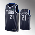 Mens Dallas Mavericks #21 Daniel Gafford Navy Statement Edition Swingman Jersey