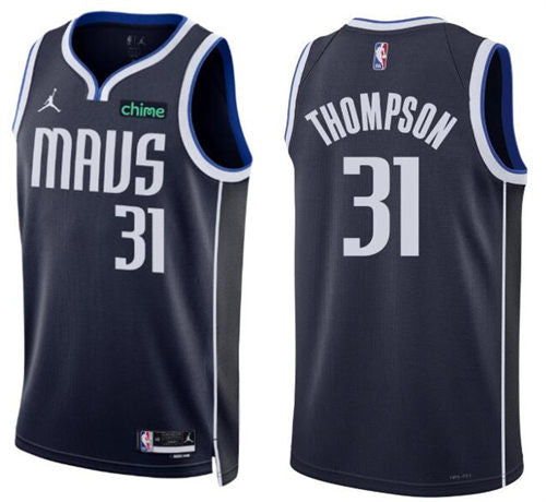 Mens Dallas Mavericks #31 Klay Thompson Navy Statement Edition Swingman Jersey