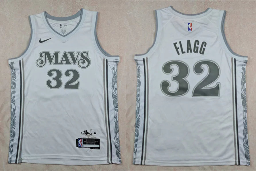 Mens Dallas Mavericks #32 Cooper Flagg Nike White 2024-25 City Edition Swingman Jersey