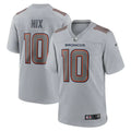 Mens Denver Broncos #10 Bo Nix Gray Atmosphere Fashion Game Jersey