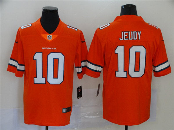 Men’s Denver Broncos #10 Jerry Jeudy Orange Nike NFL Vapor Untouchable Color Rush Limited Player Jersey
