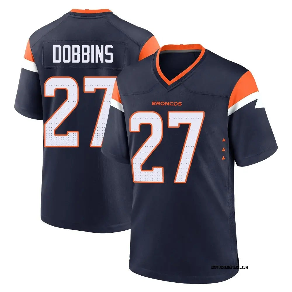 Mens Denver Broncos #27 J.K. Dobbins Nike Navy Alternate Vapor F.U.S.E. Limited  Jersey