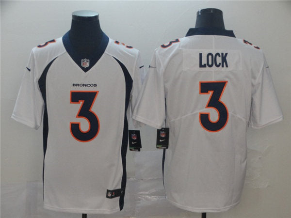 Men’s Denver Broncos #3 Drew Lock White Nike NFL Vapor Untouchable Limited Jersey