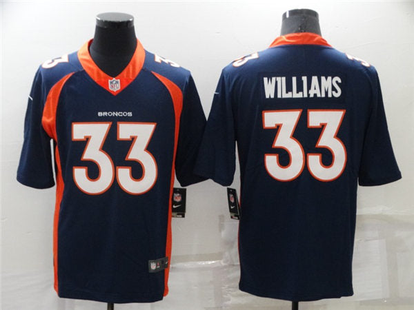 Men’s Denver Broncos #33 Javonte Williams  Navy Nike NFL Vapor Untouchable Limited Jersey