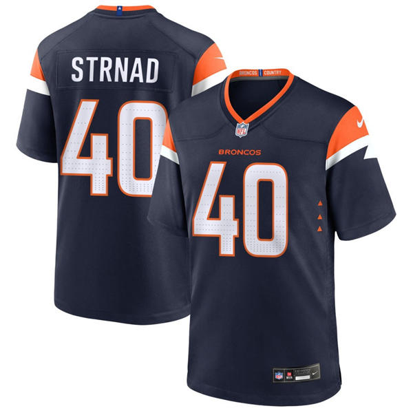 Mens Denver Broncos #40 Justin Strnad Nike Navy Alternate Vapor F.U.S.E. Limited Player Jersey