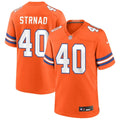 Mens Denver Broncos #40 Justin Strnad Nike Orange Mile High Collection 1977 Throwback F.U.S.E. Limited Jersey