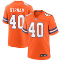 Mens Denver Broncos #40 Justin Strnad Nike Orange Mile High Collection 1977 Throwback F.U.S.E. Limited Jersey