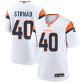 Mens Denver Broncos #40 Justin Strnad Nike White Vapor F.U.S.E. Limited Player Jersey