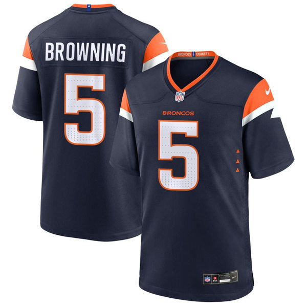 Mens Denver Broncos #5 Baron Browning Nike Navy Alternate Vapor F.U.S.E. Limited Jersey