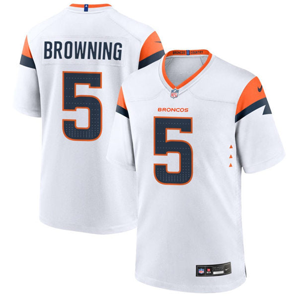 Mens Denver Broncos #5 Baron Browning Nike White Vapor F.U.S.E. Limited Jersey