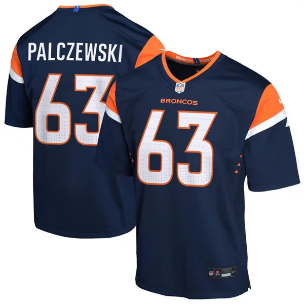 Mens Denver Broncos #63 Alex Palczewski Nike Navy Alternate Vapor F.U.S.E. Limited Player Jersey