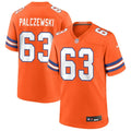Mens Denver Broncos #63 Alex Palczewski Orange Mile High Collection 1977 Throwback F.U.S.E. Limited Jersey