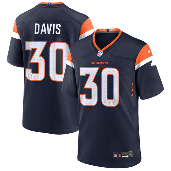 Mens Denver Broncos Retired Player #30 Terrell Davis Nike Navy Alternate Vapor F.U.S.E. Limited Player Jersey