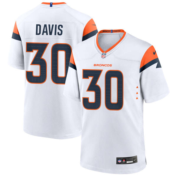 Mens Denver Broncos Retired Player #30 Terrell Davis Nike White Vapor F.U.S.E. Limited Player Jersey