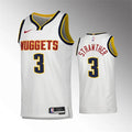 Mens Denver Nuggets #3 Julian Strawther White Association Edition Jersey