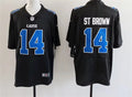 Mens Detroit Lions #14 Amon-Ra St. Brown Carbon Black Fashion Limited Jersey