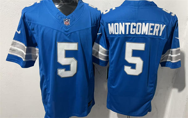 Mens Detroit Lions #5 David Montgomery Nike 2025 Blue Vapor F.U.S.E. Limited Jersey