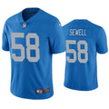 Mens Detroit Lions #58 Penei Sewell Nike Blue 2017 Throwback Limited Player Jersey