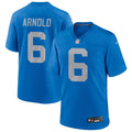 Mens Detroit Lions #6 Terrion Arnold Nike Royal Alternate Retro F.U.S.E. Limited Player Jersey