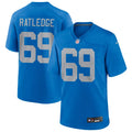 Mens Detroit Lions #69 Tate Ratledge Nike Royal Alternate Retro F.U.S.E. Limited Jersey