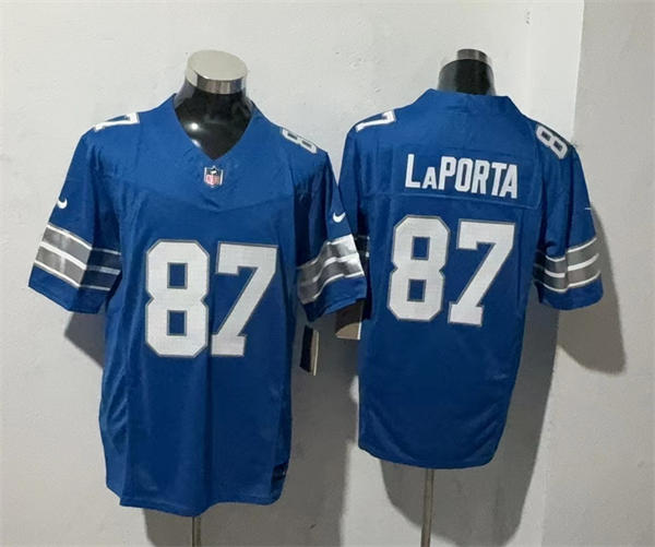 Mens Detroit Lions #87 Sam LaPorta Nike 2024 Blue Vapor F.U.S.E. Limited Jersey