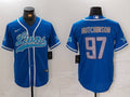 Men’s Detroit Lions Aidan Hutchinson #97 Blue Jersey