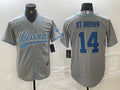 Men’s Detroit Lions Amon-Ra St. Brown #14 Gray Jersey