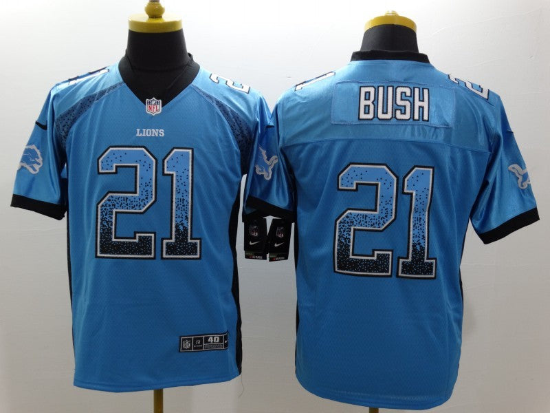 Men’s Detroit Lions Reggie Bush #21 Blue Jersey
